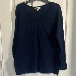 Vintage America Deep Blue V-Neck Top